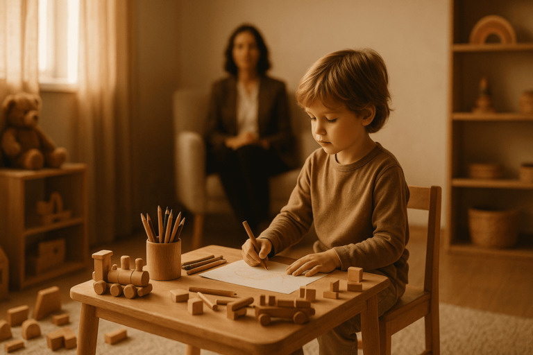 מטפלת רגשית מקצועית בעבודה עם ילדה בטיפול רגשי לילדים