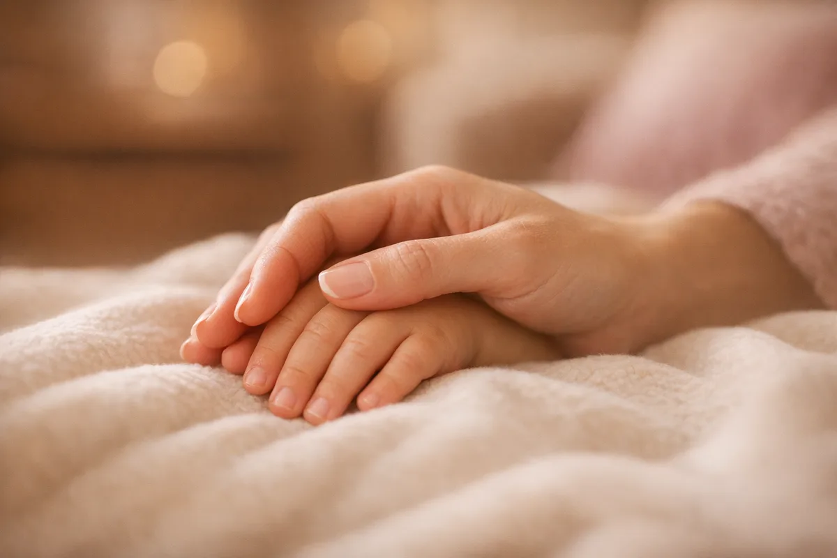 תמיכה הורית לילד עם חרדה, יד אם רכה אוחזת ביד ילד