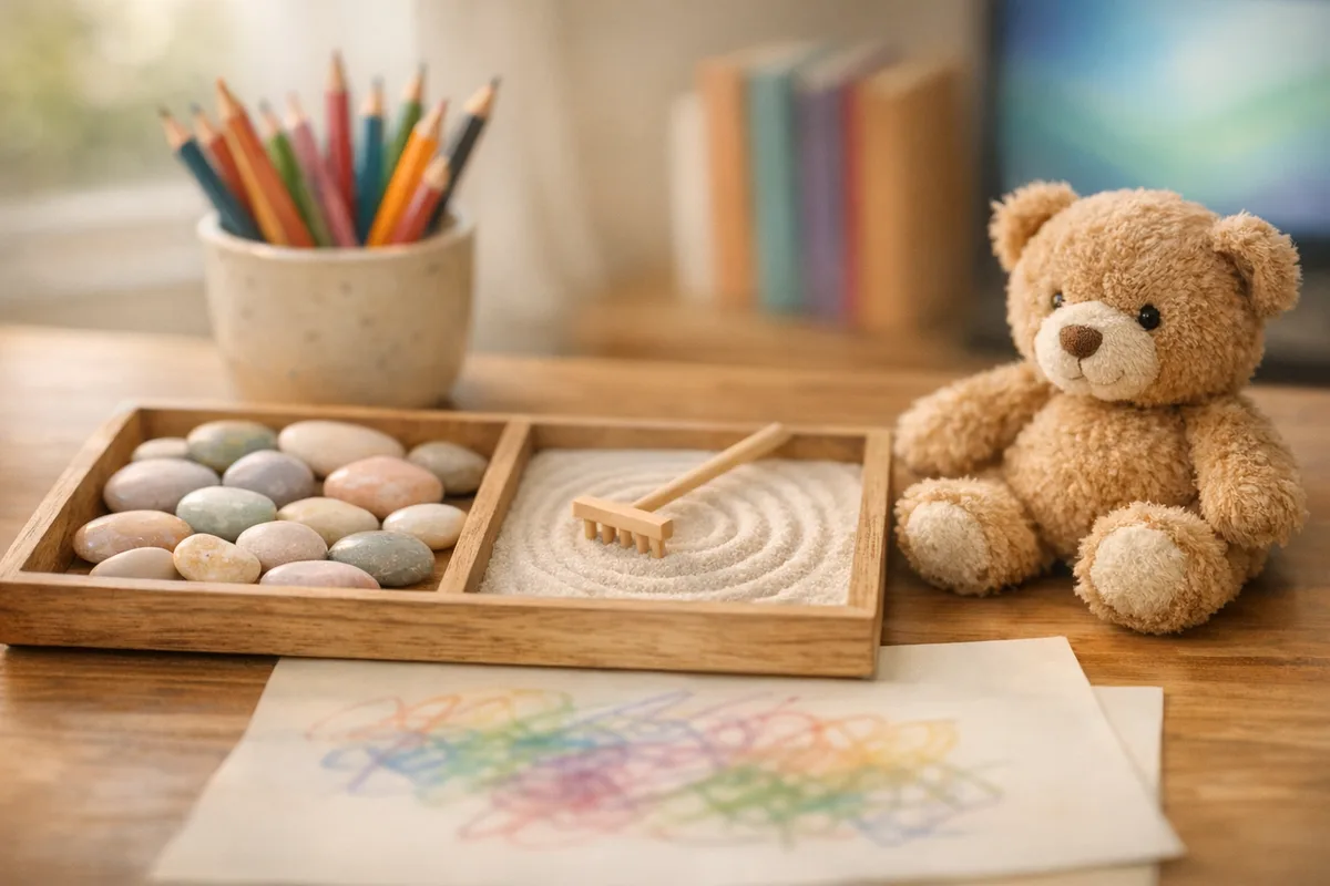 כלי טיפול ביצירה לילד עם חרדה, מרחב יצירה רגוע